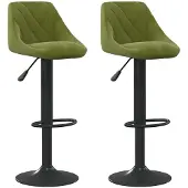 vidaXL Tabouret de bar 2 pcs. velours vert clair