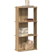 vidaXL Bibliothèque à 3 niveaux chêne artisanal 60x30x120 cm