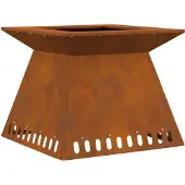 vidaXL Foyer extérieur marron 60 x 60 x 50 cm Acier résistant aux intempéries