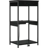 vidaXL Table de nuit avec station de chargement Chêne noir
