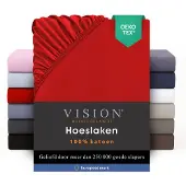 Vision Home Vision Drap Housse Rouge 180x200cm