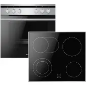 Amica EHC 12713 E Cuisinière inox à chaleur tournante avec plaque vitrocéramique