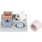 Nattou Jeu de puzzle avec des formes géométriques en silicone, Grey,