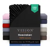Vision Home Vision Drap Housse 180x200cm Noir