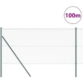 vidaXL Clôture hexagonale à fixer au sol, 100 x 1 m, acier revêtu de PVC