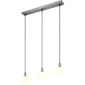 TRIO Suspension nickel Molly Verre blanc à 3 lumières