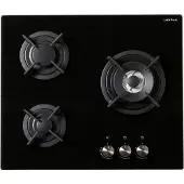 Airlux Table de cuisson gaz 60cm 3 feux 6150w noir - - AV635HBK -