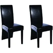 vidaXL Chaise de salle à manger 2 pcs. noir similicuir