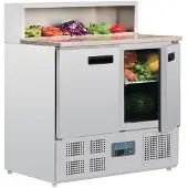Polar Plan de travail pour pizza en marbre 90x70x110 cm