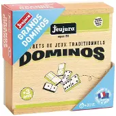 Jeujura Jeu De Societe Grands Dominos Bois - Coffret Bois