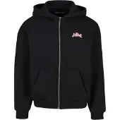 Lost Youth Veste de survêtement 'Responsibly Irresponsible' rose / noir