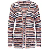 Goldner Cardigan bleu marine / gris clair / orange / blanc cassé