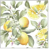 Ambiente 20 SERVIETTES PAPIER CITRONS 33CM