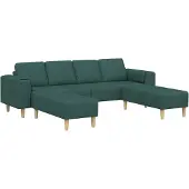 vidaXL Canapé pour salon, 3 places, polyester vert foncé