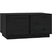 vidaXL Table basse noire 80x50x40 cm pin massif