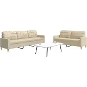 vidaXL Ensemble de canapés 2 pièces tissu crème