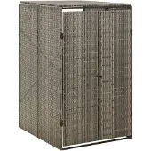 vidaXL Box pour poubelles 1 tonne gris 70x80x117 cm Poly rotin