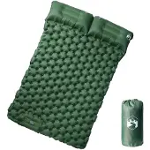 vidaXL Matelas de camping autogonflant avec oreillers 2 personnes vert