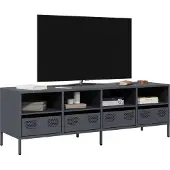 vidaXL Armoire TV Anthracite 135x39x43,5 cm Acier laminé à froid