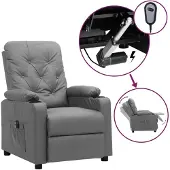 vidaXL Fauteuil inclinable électrique Gris Similicuir