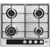 Continental Edison Plaque de cuisson encastrable CECTG4VIX, Gaz, 4 brûleurs, Acier inoxydable