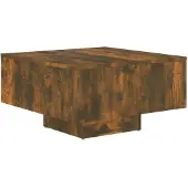 vidaXL Table basse chêne fumé 60x60x31,5 cm bois composite