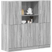 vidaXL Ensemble d'armoires de cuisine 3 pcs sonoma gris