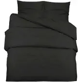 vidaXL Ensemble de literie noir 155x220 cm coton