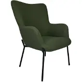 Happy Garden Fauteuil en tissu boucle vert kaki EIRA