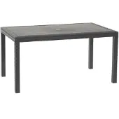 BICA Table de jardin d'extérieur 150x90cm en rotin-polypropylène Houston