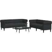 vidaXL Ensemble de canapés 2 pièces noir tissu