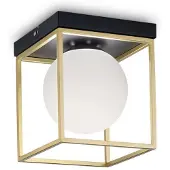 Ideal Lux plafonnier Lingotto laiton, noir 198132
