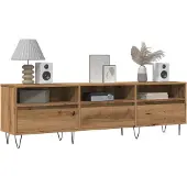 vidaXL Armoire TV imitation vieux bois 150x30x44,5 cm Matériau dérivé du bois