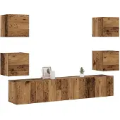 vidaXL Armoires murales TV 6 pcs. Aspect vieux bois Matériaux dérivés du bois