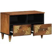 vidaXL Meuble TV , brun miel, 70 x 33 x 46 cm, bois massif de manguier