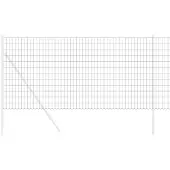 vidaXL Clôture Euro, 1,2 x 25 mètres, fer revêtu de PVC, gris