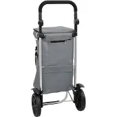 vidaXL Chariot de courses gris 36,5 x 46,5 x 100,5 cm Tissu Oxford