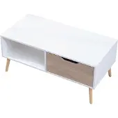 Happy Garden Table basse avec tiroir style scandinave blanche FREJA