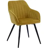 Happy Garden Chaise en velours BERTILLE moutarde