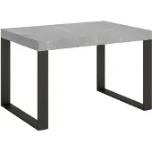 Itamoby Table Extensible 120/224X90 Cm Tecno Premium Béton Avec Pieds Anthracite