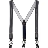 Hackett London Bretelles de pantalon gris foncé / blanc