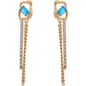 NAEMI Boucles d'oreilles bleu néon / or