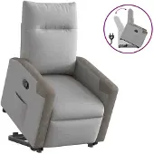 vidaXL Fauteuil relax avec releveur Gris nuage Tissu