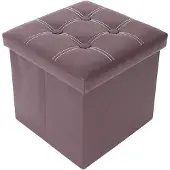 Generic Rebecca Mobili Tabouret rembourré en fibre de bois et similicuir marron