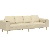 vidaXL Canapé de salon Crème 250 x 77 x 76 cm Polyester