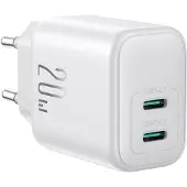 JOYROOM Wall Charger JR-TCF12, 20W, 3A, 2 x USB-C, White