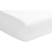 Essix Drap Housse Uni En Satin De Coton Blanc 140x200
