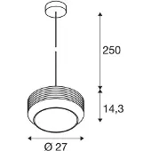 SLV Lampe suspendue Pantilo Rope 27 verre fumé - Ø 25cm