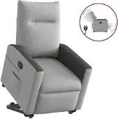vidaXL Fauteuil relax avec releveur électrique Gris nuage Tissu