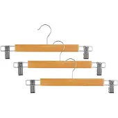 5 Five Set de 3 cintres à pinces classique bois et métal
